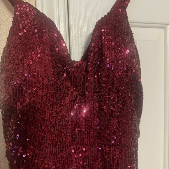 Prom dress - Ruby red sequin gown - Picture 3 of 7